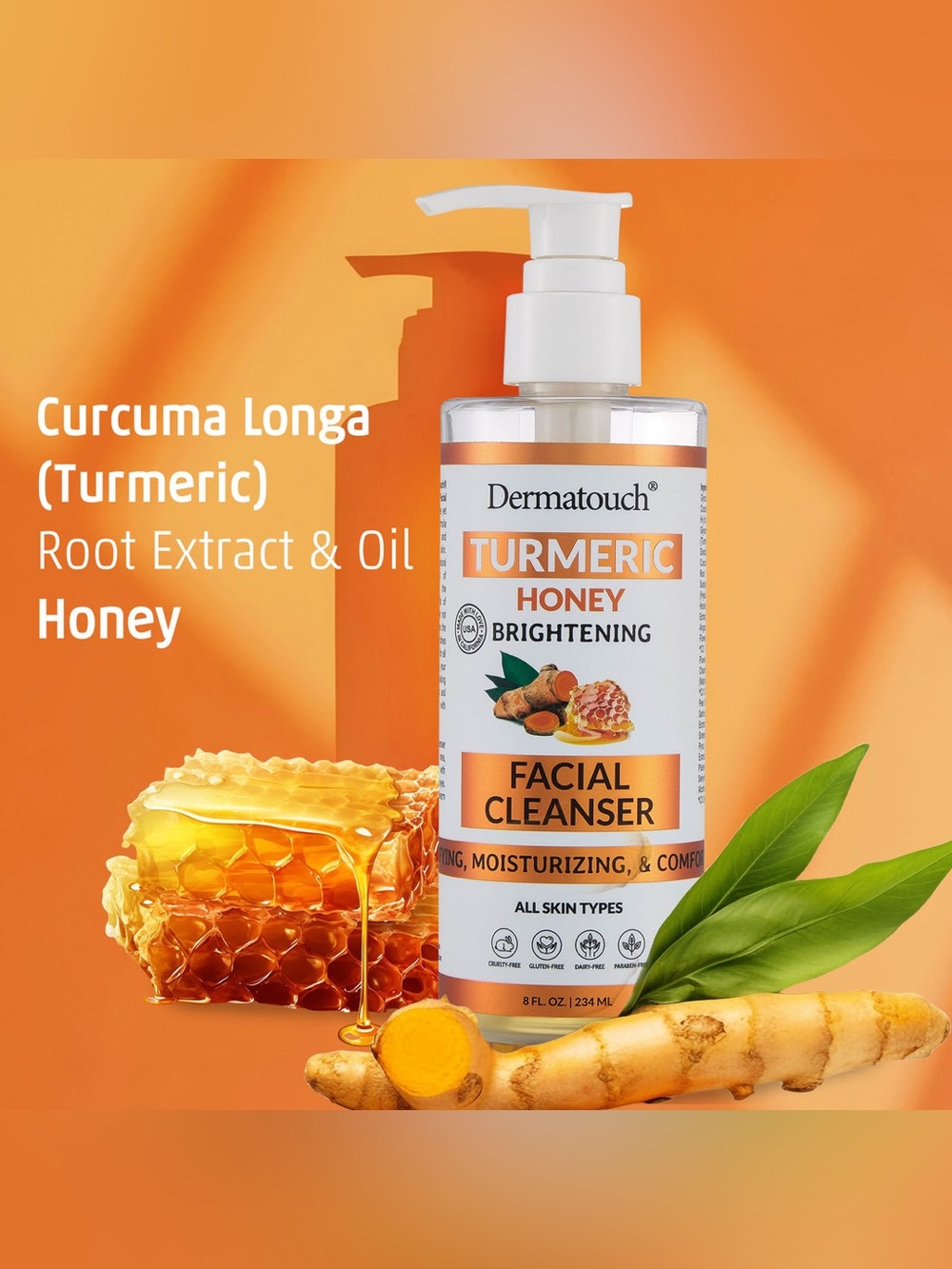 Dermatouch Turmeric Honey Brightening Facial Cleanser